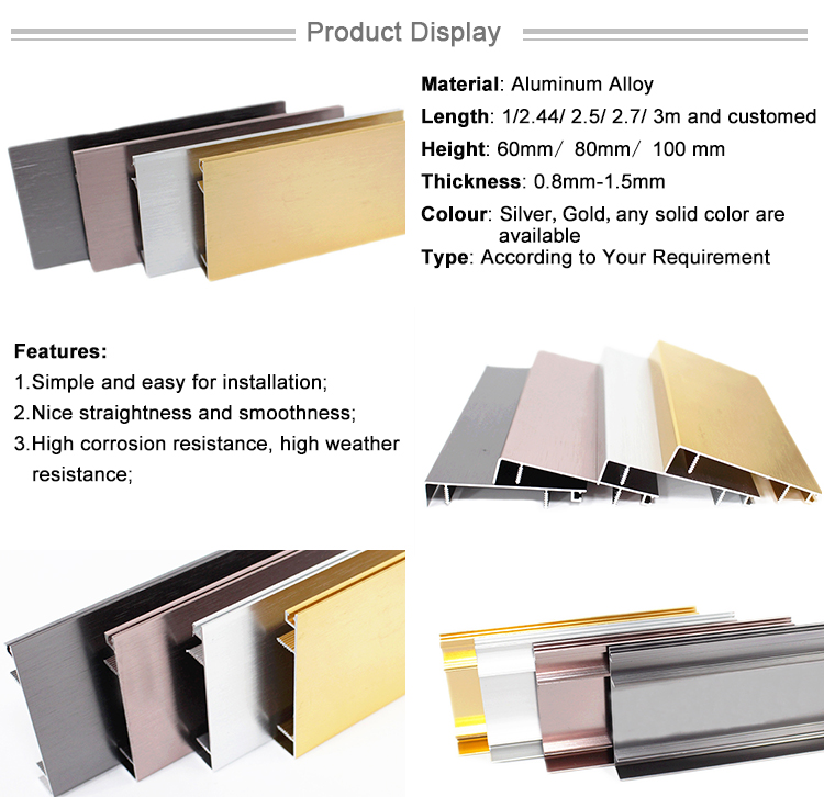 Beautiful And Colorful Easy Installation Skirting Profile Brazil