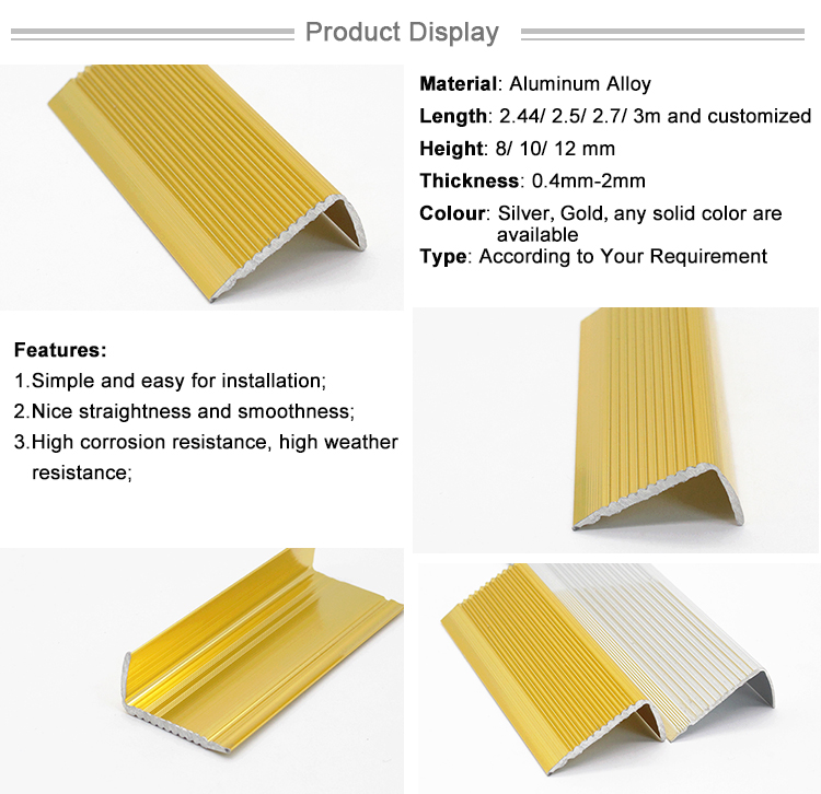High Durability Floor Mount Stair Profile Anti-Slip Strip
