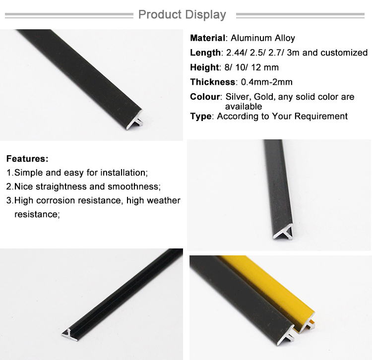15Mm Shaped Metal T Slot Shape Molding Edgeing Trim