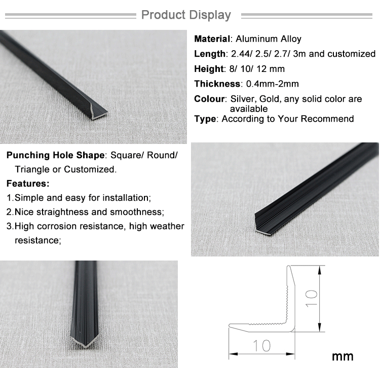 House Decorative Cina Alu Angle Aluminum Profile 90 Degree
