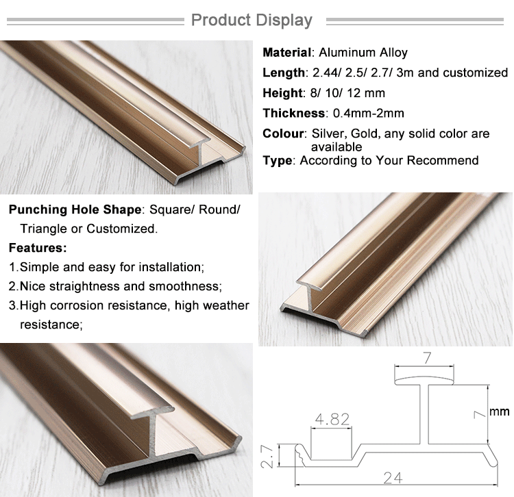 Simple Design High Quality Oxidized Color Manufacturing Allumunium Profil