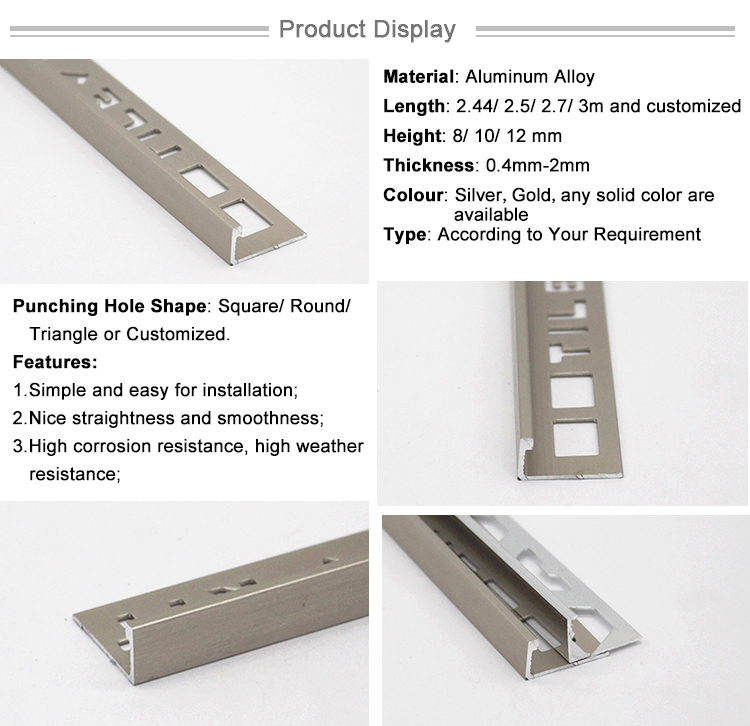 Technal Hole Punching Aluminium L Shaped Trim Profile