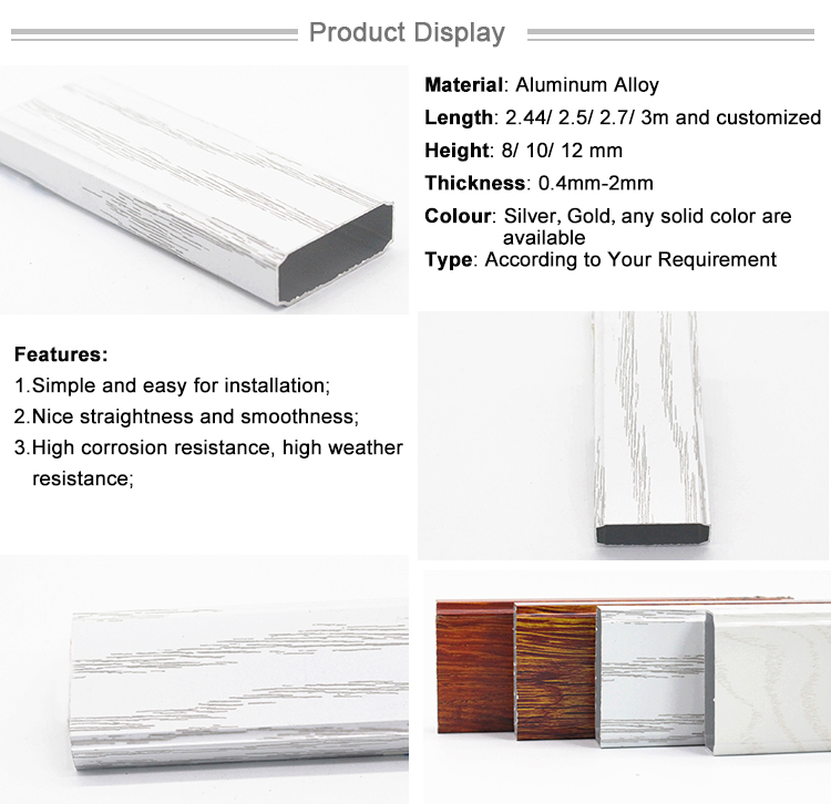 Aluminium Wood-Pattern Pattern Coat White Square  Tube  Profile