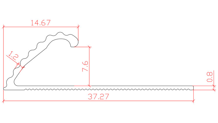 CS-001 Silver Self Adhesive Aluminium Vinyl and Door to Carpet Edge Transition Cover Tack Strip