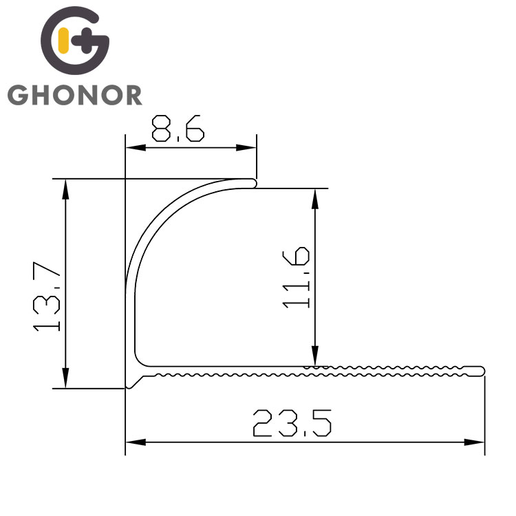 AR-064 Low Price Metal Decorative Wall Molding Ceramic Gold Edging Curved Tile Edge Trim Border Strip Corners Aluminium Trim