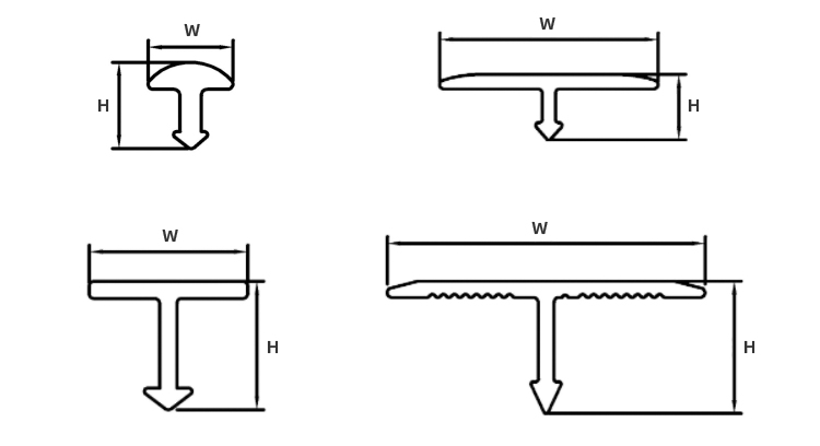 AT-003 Foshan Aluminum Extrus Profil Decorative Manufacturer Aluminum Flat T Shaped Channel Molding Wall Edge Profile Tile Trim