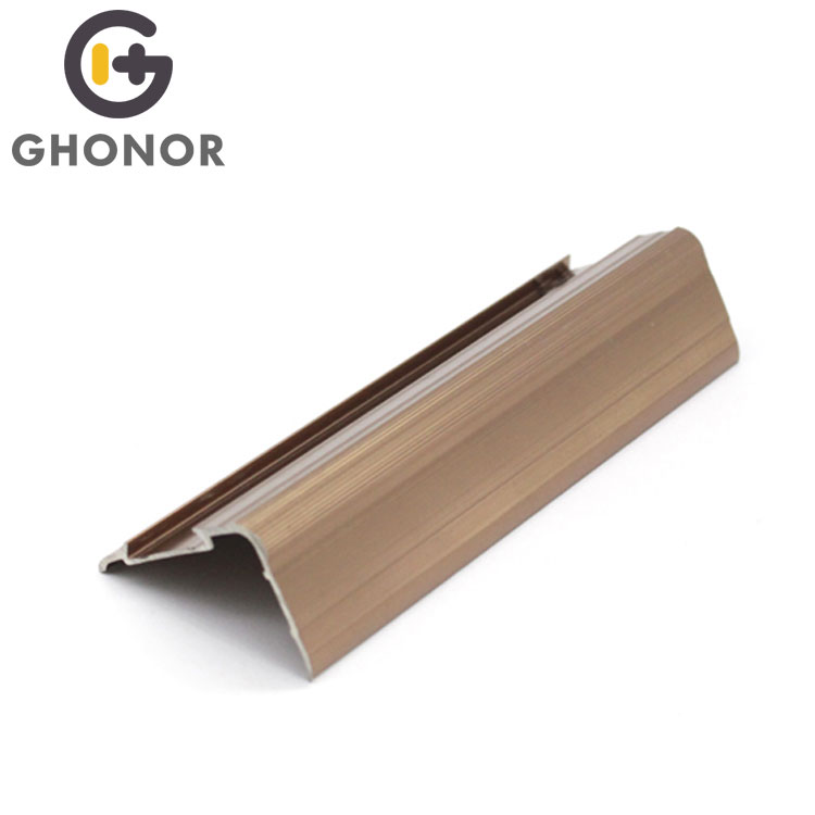 SN-017 Cheap Price PVC Rubber Non Slip Aluminum Curved Bullnose Anti Slip Step Nose Profile Strip Ceramic Tile Metal Trim Stair Nosing