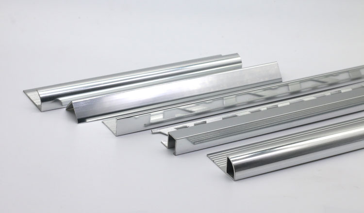 ZT-001 Different Shape Decorative Aluminum Alloy Anodized Silver Tile Edge Corner Trim Modern Style Metal