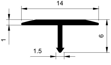 AT-057 Chinese Tiles Transition Accessories Molding T Shaped Edge Trim