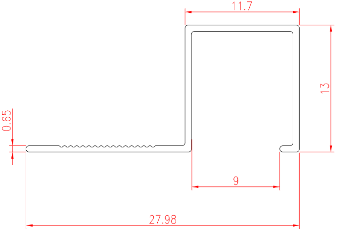 AS-015 Free Sample Square Edge Powder Coating Black Metal Aluminum Trim Tile