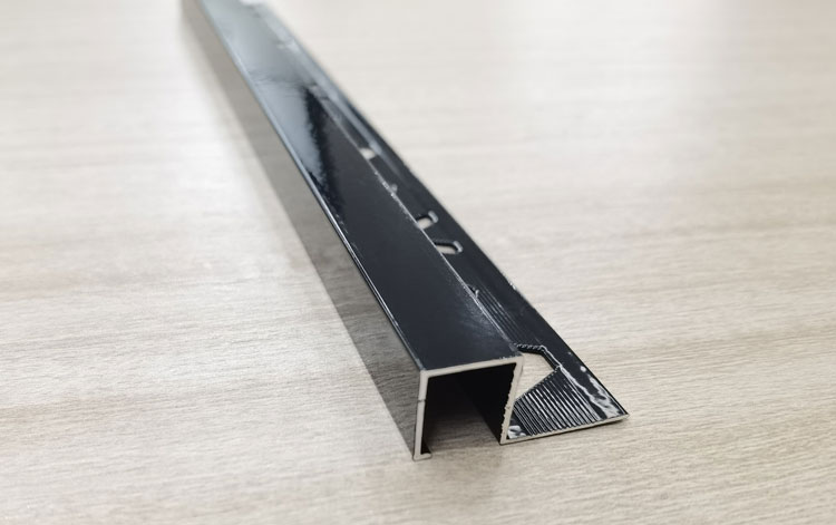 AS-015 Free Sample Square Edge Powder Coating Black Metal Aluminum Trim Tile