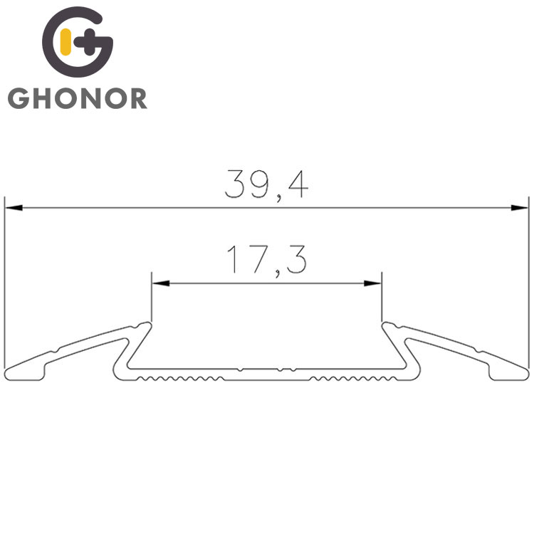 FS-013 PVC Non Slip Floor Mount Edge Wide Surface Transition Flooring Profile Tile Aluminum Trim Cover Strips for Carpet and Floor