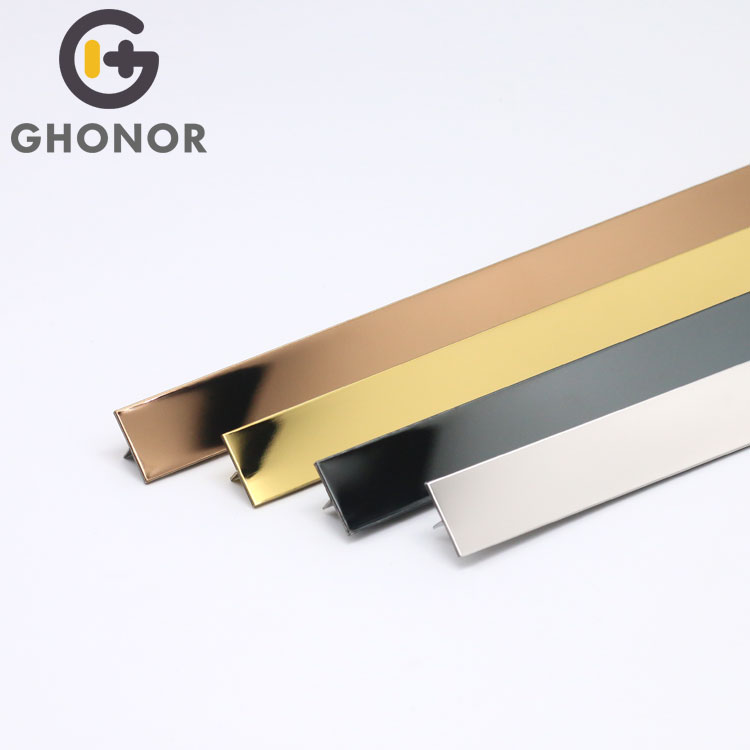 ST-002 Customize Interior Accessories Stainless Steel T Shaped Profile Edge Trim for Decoration