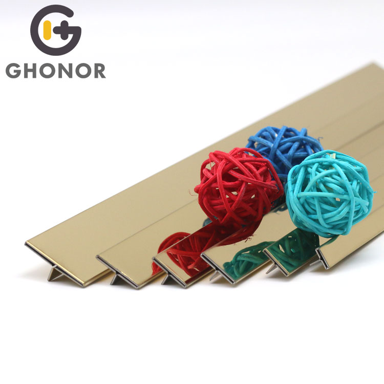 ST-002 Customize Interior Accessories Stainless Steel T Shaped Profile Edge Trim for Decoration