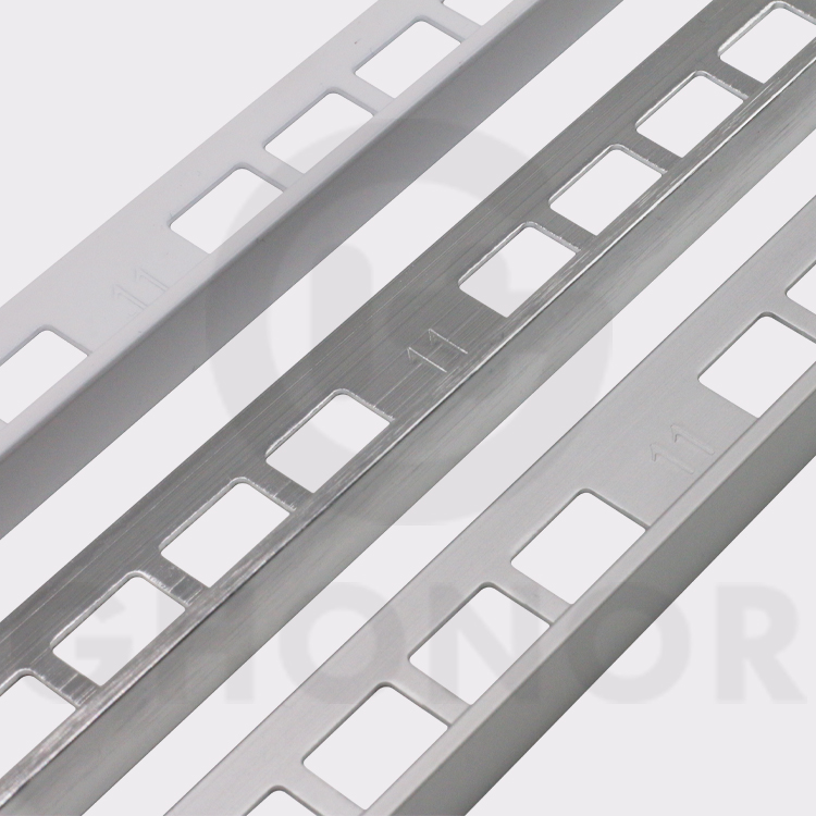 AL-004 Ceramic Metal Edge Gold Strips L Profile Shaped Corner Aluminium Tile Trim for Tile Transition