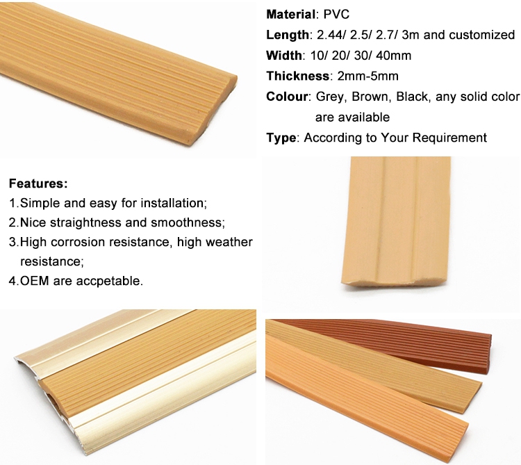 Stair Edge Trim Inserts Anti-Slip PVC Trim Strip Stair Edge Trim Inserts Anti-Slip PVC Trim Strip