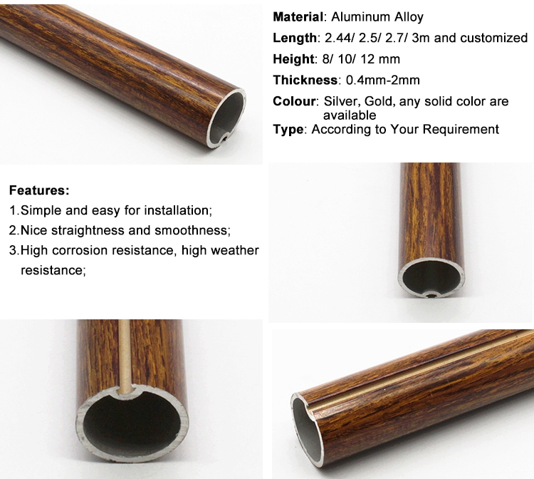 Novel Design Wooden Grain Texture Transfer Aluminum Profile Wood