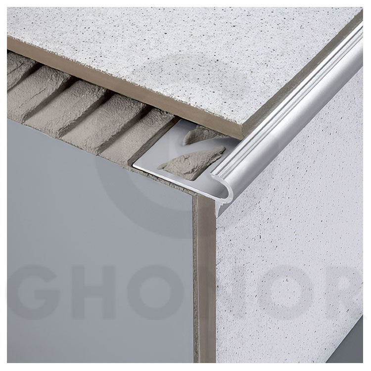 Factory Direct Sale Anti-Slip Black Metal Aluminum Ceramic Tile Edging Stair Nosing