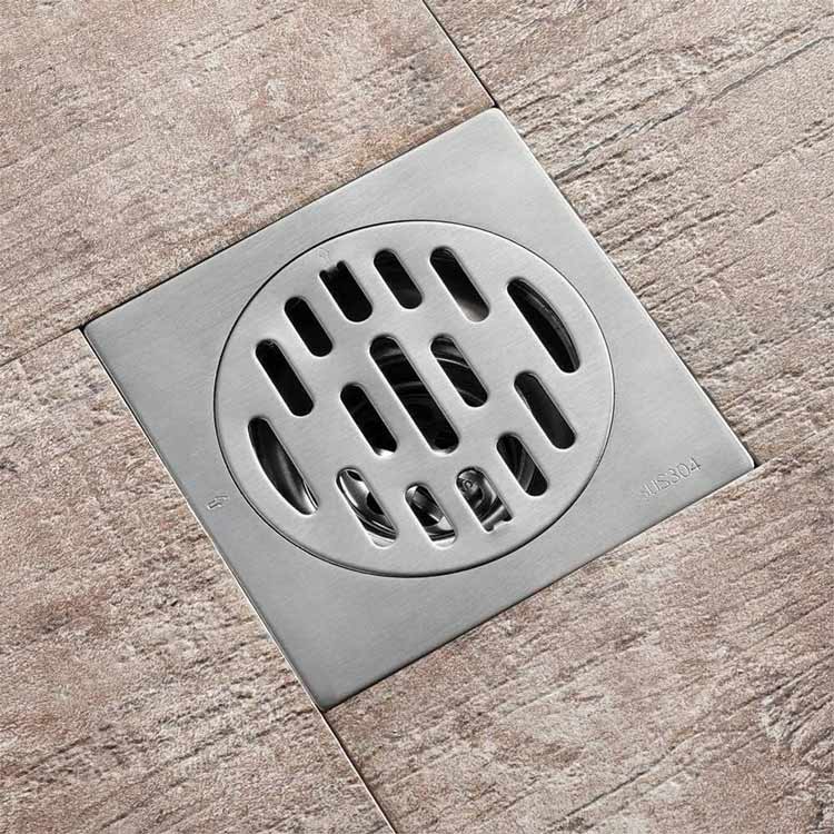 Gold Brushed Metal Stainless Steel Square Bathroom Shower Floor Drain Grate