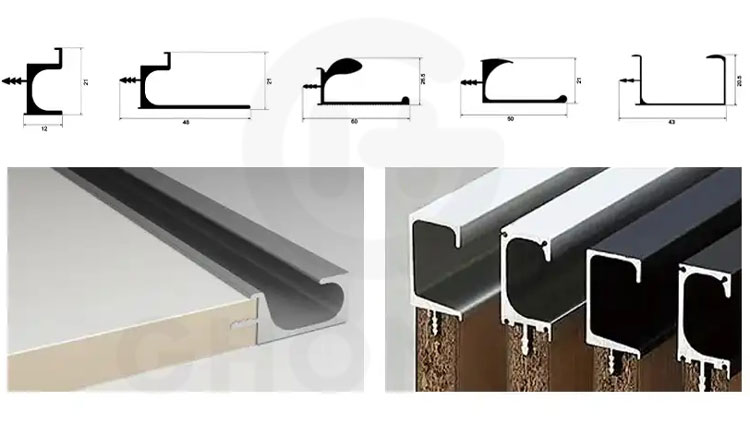 Aluminium Finger Pull Cabinet Handle G Profile