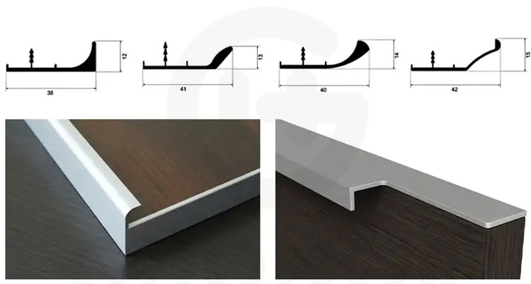 Aluminium Extruded Drawer Pull For Cabinet Door