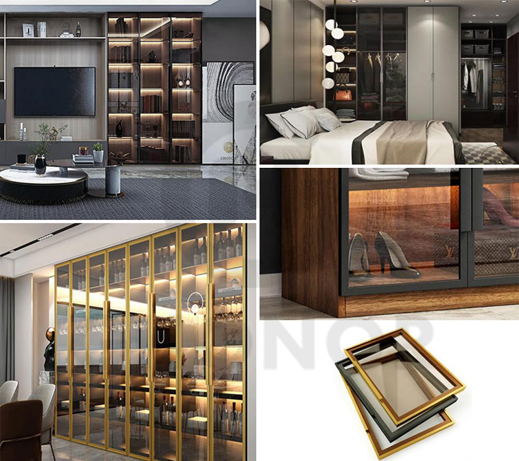 Aluminum Glass Kitchen Cabinet Doors Frame