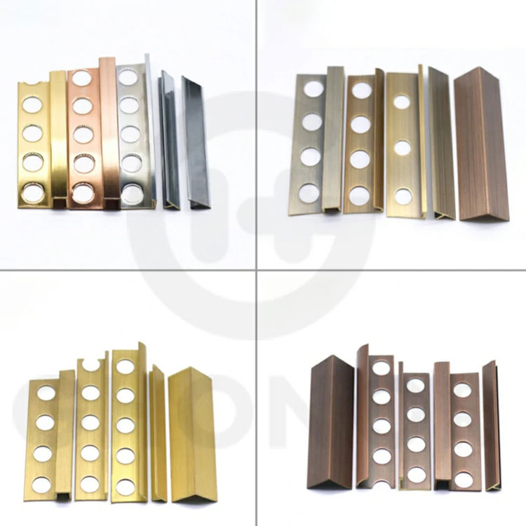 Satin Effect Gold Silver Brass Tile Trim