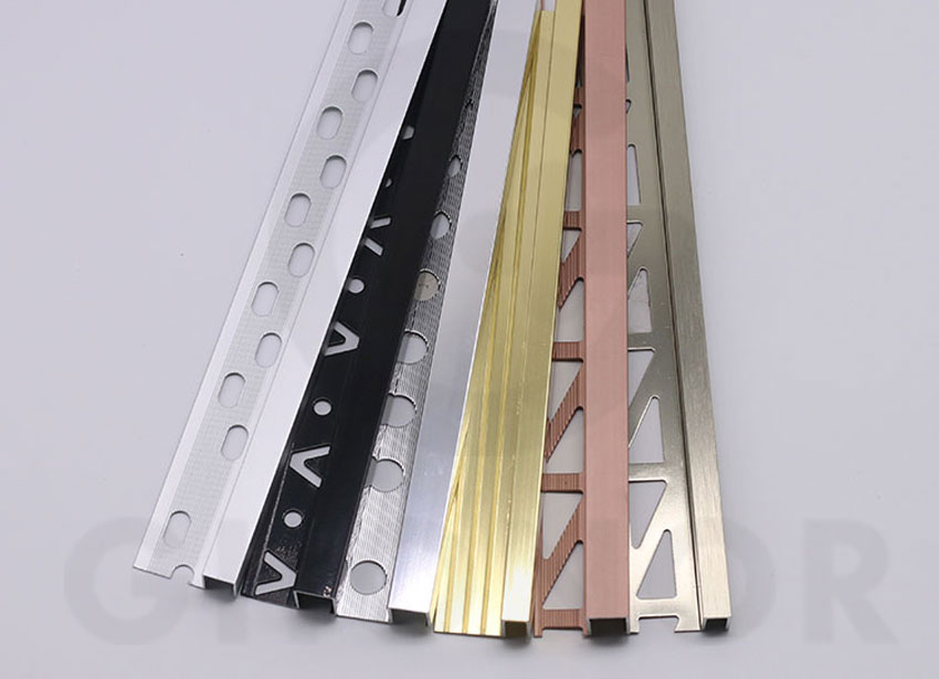AS-001 Golden Square Type Tiles Protection Decorative Metal Trims