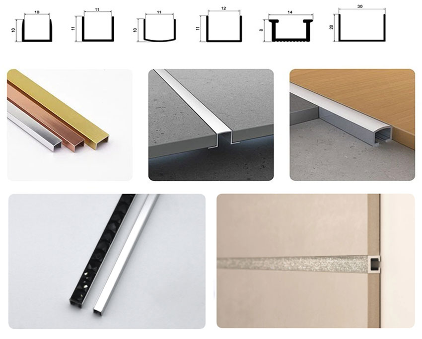 U Shaped Metal Edge Trim Listello