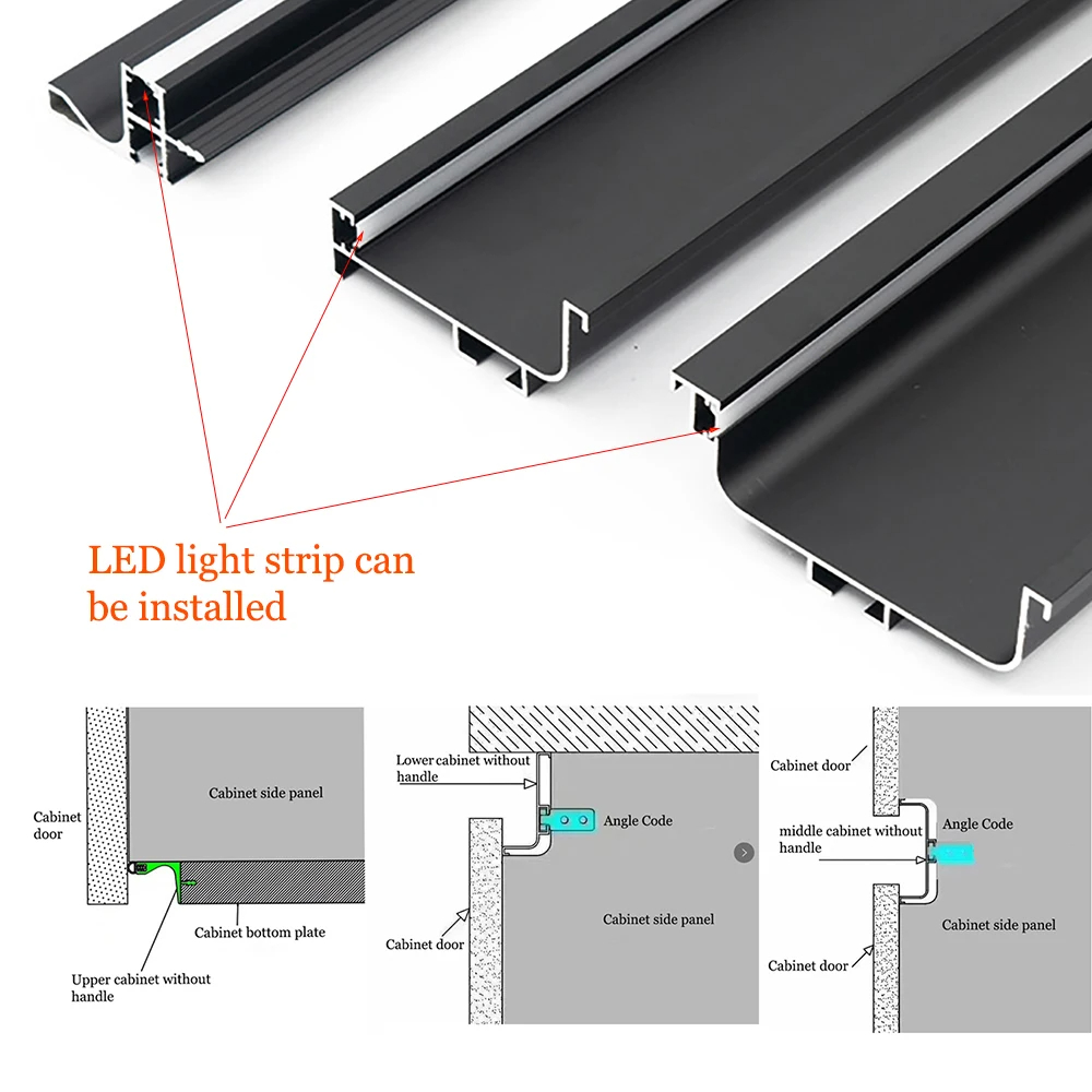 Kitchen Aluminium C Type Handle Anodised Gola Profile Kitchen Aluminium C Type Handle Anodised Gola Profile