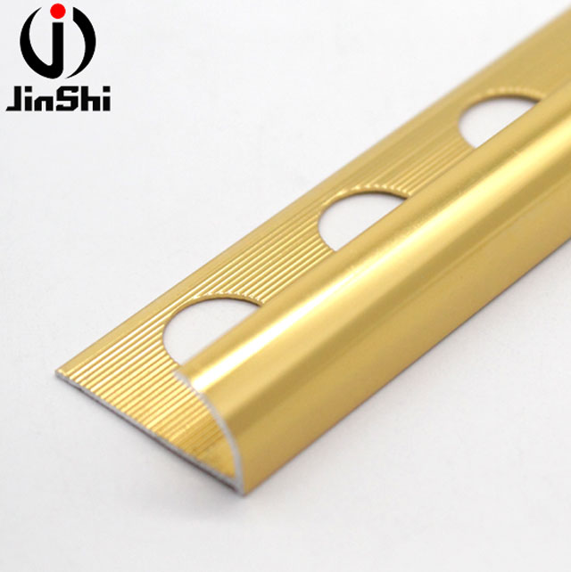 Shiny Gold Strip Aluminium Profile Metal Tile Trims In Gold Colour