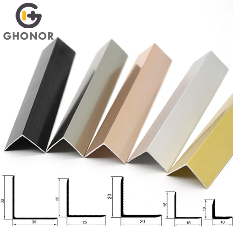 AC-002 External Tiling Angle Strips Profile Metal Protect Ceramic Tile Edging 90 Degree Aluminum L Wall Protector Angles Corner Guard
