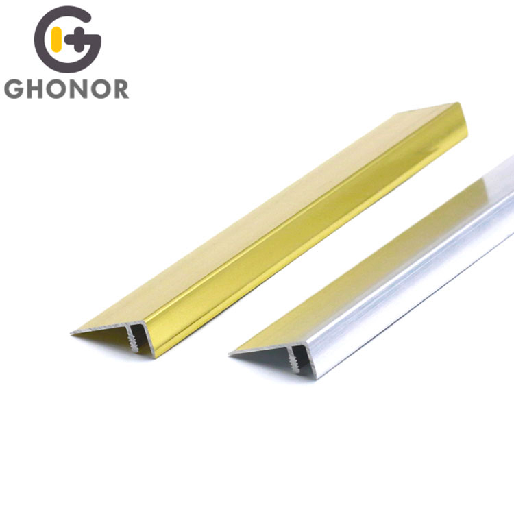 FS-080 Factory In Stock Supply New Sale Aluminum 6063 Tile Trim F Floor Transition Bottom Base