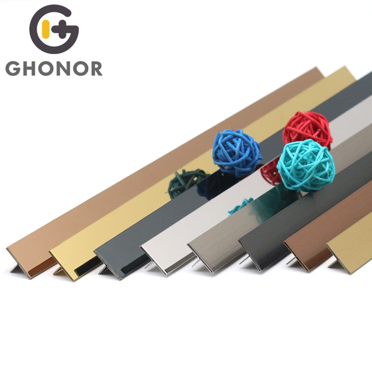 ST-002 Customize Interior Accessories Stainless Steel T Shaped Profile Edge Trim for Decoration