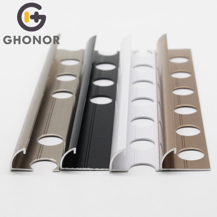 Modern Decorative Customized Colors Dubai Chrome Edge Curved Tile Trim for Corners Modern Decorative Customized Colors Dubai Chrome Edge Curved Tile Trim for Corners