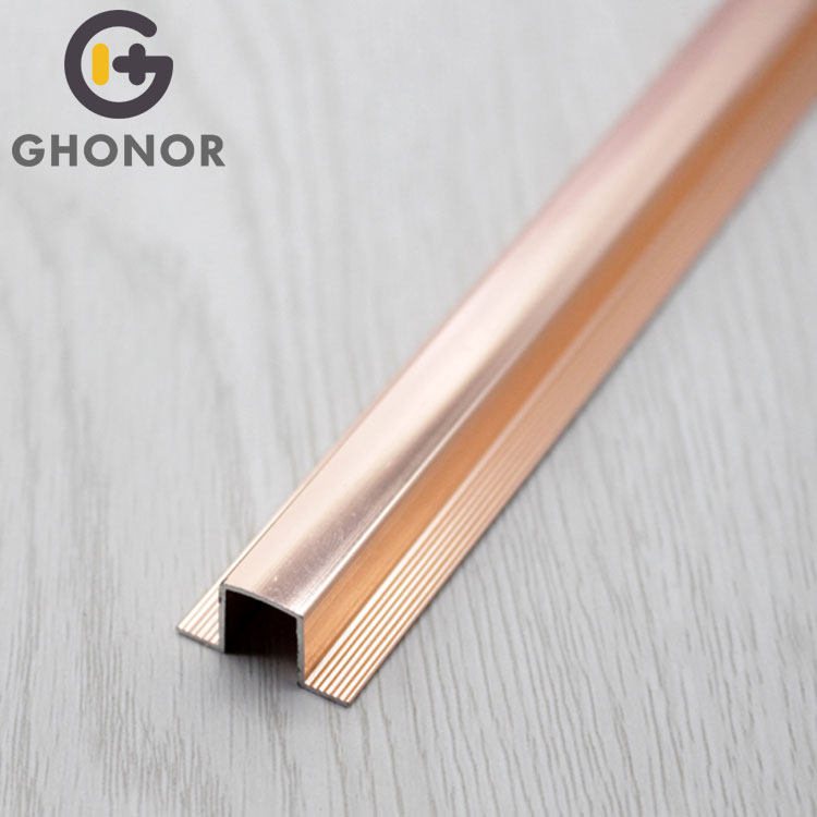Durable Modeling Aluminium Tile U Profile Rose Gold