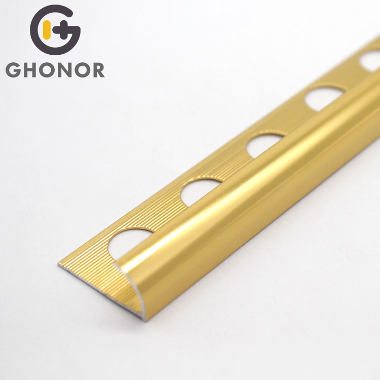 Shiny Gold Strip Aluminium Profile Metal Tile Trims In Gold Colour