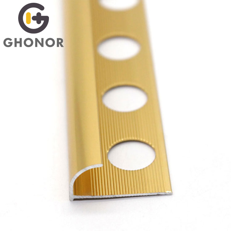 Shiny Gold Strip Aluminium Profile Metal Tile Trims In Gold Colour Shiny Gold Strip Aluminium Profile Metal Tile Trims In Gold Colour