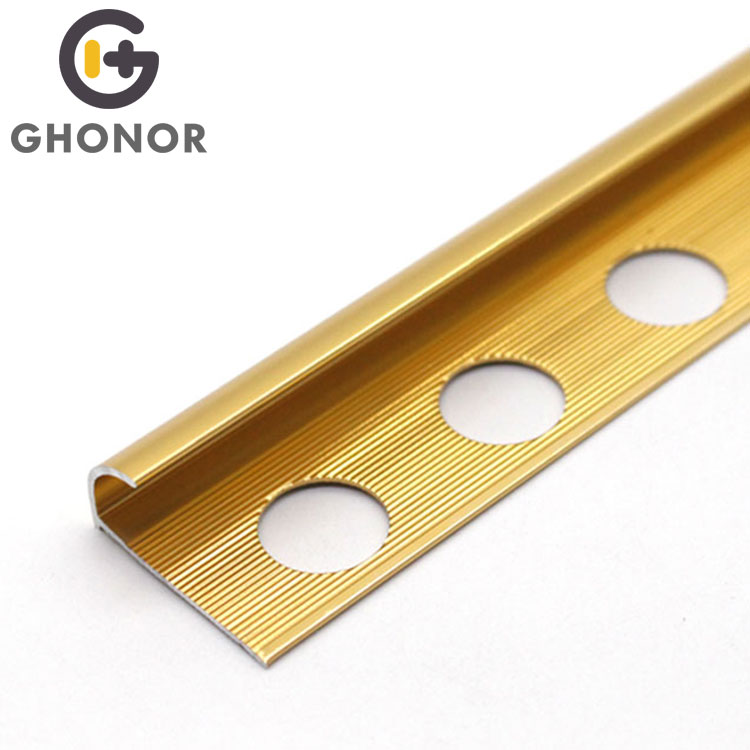 Shiny Gold Strip Aluminium Profile Metal Tile Trims In Gold Colour Shiny Gold Strip Aluminium Profile Metal Tile Trims In Gold Colour