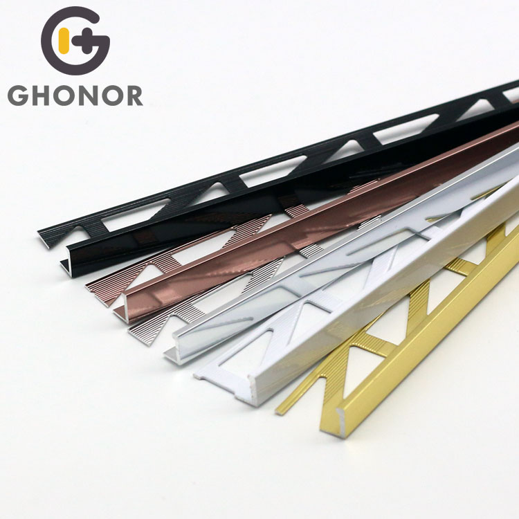 6063 Angles Extrusion Aluminum Tile Brushed Corner Trim 6063 Angles Extrusion Aluminum Tile Brushed Corner Trim