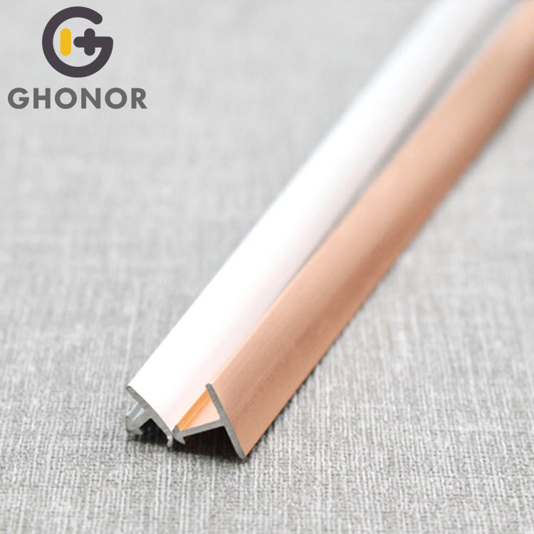 Rose Gold Polishing Aluminium Corner Tile Trim T Shaped