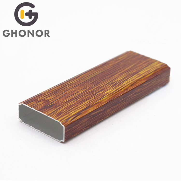 Customized Decorative Wooden Pattern Aluminium Rectangle Profile