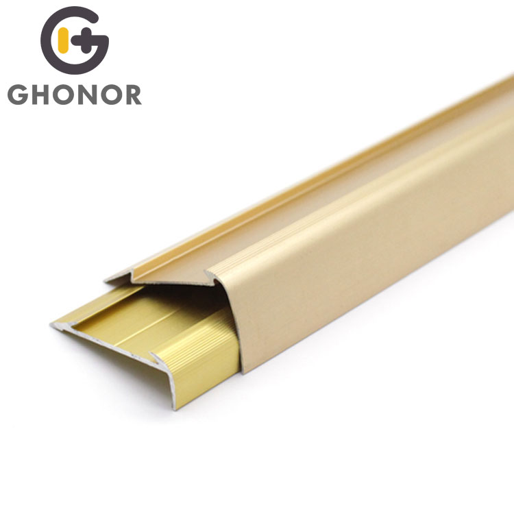 Aluminum Extrusion Profile Metal Stair Nose Trim Stair Tile Nosing
