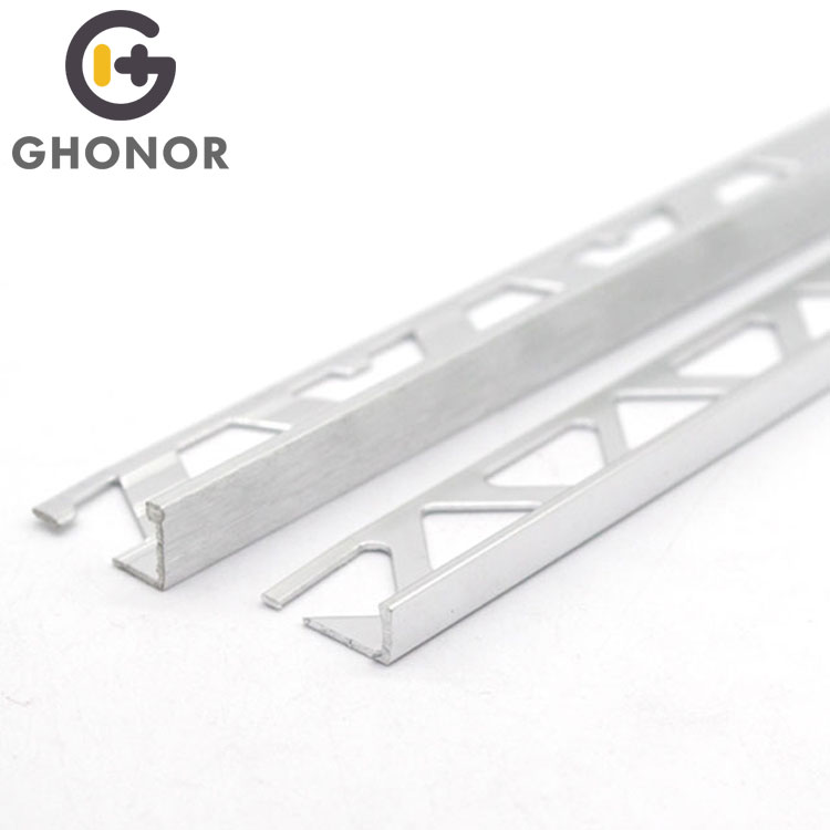 House Decor Bright Silver Brush Aluminum Flexible Tile Trim