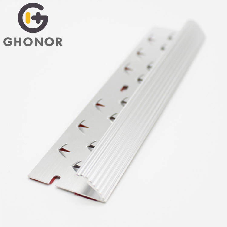 Aluminum Vinyl Tile Trim Carpet Capping End Profile with Adhesive Strip