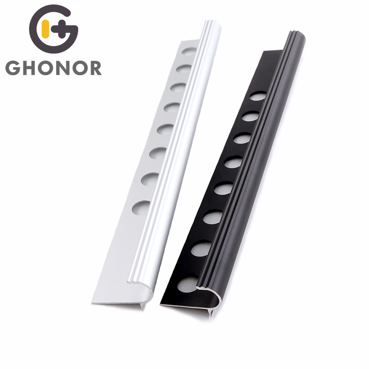 Factory Direct Sale Anti-Slip Black Metal Aluminum Ceramic Tile Edging Stair Nosing