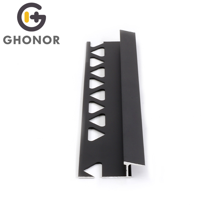 Engineered Wood Flooring Black Metal Aluminum Laminate Stair Nosing for Floor Tile and Carpet Engineered Wood Flooring Black Metal Aluminum Laminate Stair Nosing for Floor Tile and Carpet