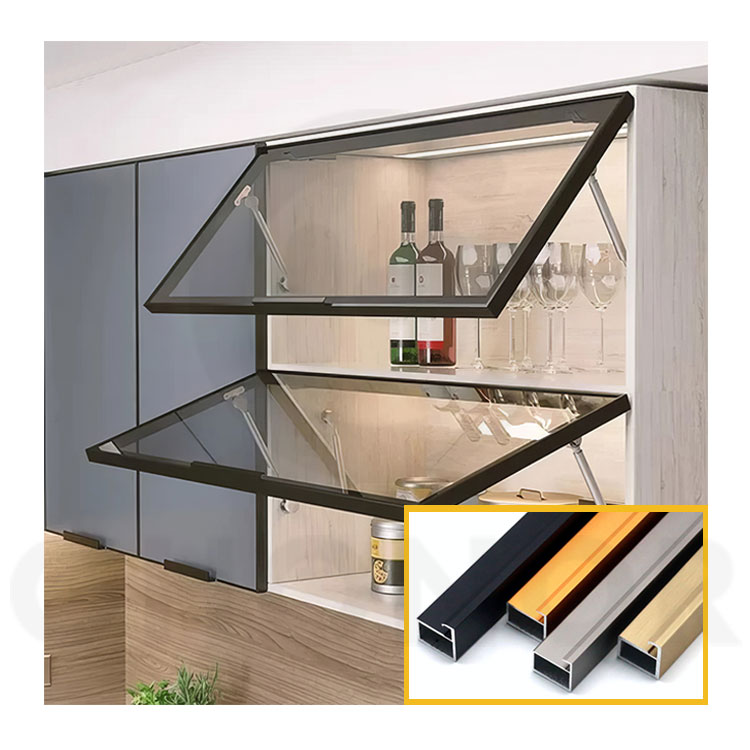 Aluminum Glass Kitchen Cabinet Doors Frame