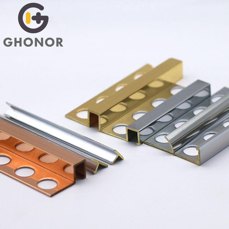 Satin Effect Gold Silver Brass Tile Trim